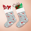 Merry Christmas With Cows Houses And Snowflakes Christmas Stocking
