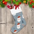Cute Santa Head With Tree And Candy Cane On Christmas Christmas Stocking
