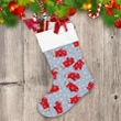 Cool Snowflakes Pattern On Red Mittens Glove Christmas Stocking