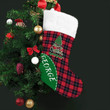 Custom Name Red Black Stripes Christmas Stocking Christmas Gift