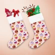 Multicolored Cream Cakes Cupcakes On Pink Background Christmas Stocking