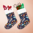 Winter Cozy Pattern With Scarf Warm Clothes Snowflakes Xmas Themed Christmas Stocking