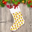 The Bells Are Yellow With Pink Bow Pattern Christmas Stocking