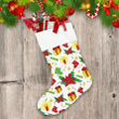 Christmas Decoration Elements Poinsettia Flowers Gifts And Socks Christmas Stocking