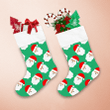 Lovely Santa Claus Face In Bright Christmas Colors Christmas Stocking