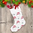 Merry Christmas Santa With Funny Emotion And Snowflake Pattern Christmas Stocking
