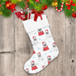 Cute Bulldog In Red Santa's Gift Bag Christmas Stocking