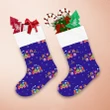 Colorful Train Carrying Trees Gifts With Bells Pattern Christmas Stocking