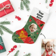 Pine Tree Red And Green Christmas Stocking Christmas Gift Custom Name And Photo Best Grand Daughter