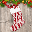 Sweet Candy Canes And Red Mittens On Pink Backgrond Christmas Stocking