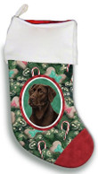 Amazing Chocolate Labrador Christmas Stocking Red And Green Pine Tree Candy Christmas Gift