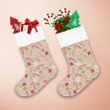 Christmas Candy Cane Flower Leaves And Branches Christmas Stocking