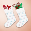 Beautiful Winter Snowflakes And Ice Flowers In Pink And Blue Colors Christmas Stocking