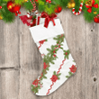 Christmas Wreath Of Spruce Pine And Red Poinsettia Christmas Stocking