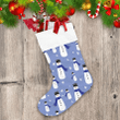 Christmas Snowman In Black Hat And Blue Scarf Christmas Stocking
