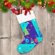 Memphis Style Of 80s Snowflakes And Fir Trees Christmas Stocking