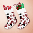 Checkered Christmas Socks And Snowflakes On White Background Christmas Stocking