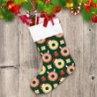 Sweet Dessert Donut With Santa Hat And Deer Horn Pattern Christmas Stocking
