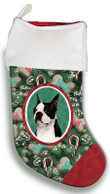 Boston Terrier Christmas Stocking Red And Green Pine Tree Candy Christmas Gift