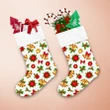 Golden Bell With Red Bow And Mistletoe Ornaments Christmas Stocking