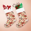 Lovely Cartoon Santa With Candy And Cup Pattern Xmas Themed Christmas Stocking