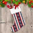 Decorative Striped Winter Pattern Elements In Nany Red White Nutcrackers Christmas Stocking
