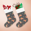 Dinosaur Santa With Christmas Decorative Elements Christmas Stocking