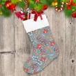Snowy Winter Leaves And Red Berries Inspired Illustration Christmas Stocking
