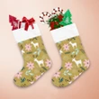 Christmas Winter Reindeer And Pink Poinsettia Floral Christmas Stocking