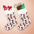 Christmas Cute Reindeer Wearing Yarn Hat And Red Scarf Christmas Stocking