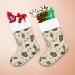 Tan Brown Silhouette Background Of Hope Cone Leaves And Berries Christmas Stocking