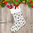 Drawn By Hand Doodle Style Pattern With Leaves And Berries Christmas Stocking