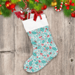Happy Holiday Illustrated Green Leaves And Red Berries Christmas Stocking