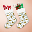 Graphic Design Golden Bells With Tree Branches Christmas Stocking