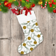 Graphic Design Golden Bells With Tree Branches Christmas Stocking