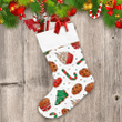 Christmas Gingerbread Cakes And Candy Cane Christmas Stocking