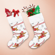 Romantic Christmas Dachshund Santa Hat And Snowflakes Christmas Stocking