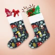 Happy Village Of Gnomies Heart Trees Pattern Christmas Stocking
