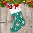 Twisted Leaf Green Background Smiling Gnomes Christmas Stocking