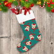 Corgi Santa Claus With Red Scarf On Green Background Xmas Themed Christmas Stocking
