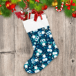 Christmas With Blue Penguin And Fish Bone Christmas Stocking