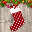 All In Red Smile Gnomes Background Pattern Christmas Stocking