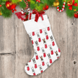 Lovely Bulldog In Sock Santa Claus Xmas Snowflakes Pattern Christmas Stocking