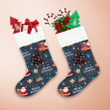 Merry Christmas Funny Santa Claus With Gifts And Elf Characters Christmas Stocking