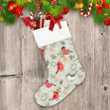 Christmas Cute Winter Birds Pine Cones And Pine Branches On Snow Christmas Stocking Christmas Gift