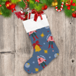 Mouse And Bells On Blue Background Illustration Christmas Stocking