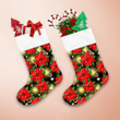 Red Poinsettia Candy Cane Traditional Christmas Symbols Christmas Stocking