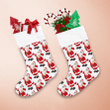 Christmas Santa Claus With Little Teddy Bear Pattern Christmas Stocking