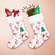 Christmas Cute Pink Flamingo In Holidays Party Christmas Stocking