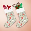 Christmas Cute Winter Birds Pine Cones And Pine Branches On Snow Christmas Stocking Christmas Gift